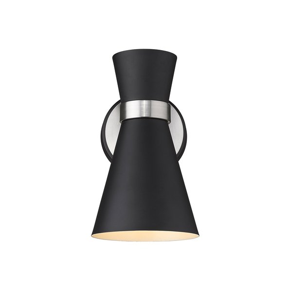 Z-Lite Soriano 1 Light Wall Sconce, Matte Black 728-1S-MB-BN